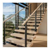 Escalier ouvert en PVC et acier inoxydable pour espaces résidentiels élégants-Installation facile au bricolage