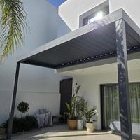 Pergola moderne de luxe en aluminium motorisée, bioclimatique, pour jardin, gazebo, pavillon extérieur imperméable, toit à lames orientables