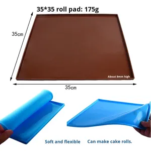 Tapis de cuisson en <span class=keywords><strong>silicone</strong></span> <span class=keywords><strong>pour</strong></span> gâteaux roulés, lot de 4 pièces, tapis souples <span class=keywords><strong>pour</strong></span> four et friteuse à air, <span class=keywords><strong>pour</strong></span> la préparation de gâteaux - Product Image 1
