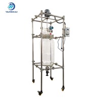 Réacteur en verre monocouche 80L avec tige d'agitation en PTFE, fabricant de récipients de réaction chimique pour processus de laboratoire