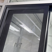 Ventana Corredera de Aluminio AS2047 de Tres Vías con Mosquitera, Resistente a Huracanes, Doble Acristalamiento, Vidrio Tintado de Gran Tamaño para Casa