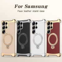 Funda Magnética Premium para Teléfono con Anillo de Soporte, Electrochapada en TPU, Protección Antigolpes en las Esquinas, para Samsung S26 25 Ultra