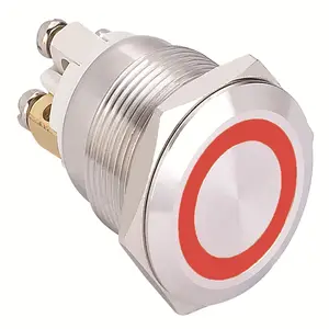 ELEWIND 19mm Ring illuminated push button with four screw terminal(PM191F-10E/R/12V/S,19mm,IP65,ROHS)