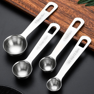 ชุดช้อนตวงสแตนเลส 6 ชิ้น 304 เกรดอาหาร ด้ามยาว อุปกรณ์ทำขนม กาแฟ นมผง ดีไซน์มินิมอล - Product Image 3