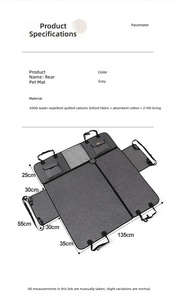 Housse <span class=keywords><strong>de</strong></span> siège <span class=keywords><strong>de</strong></span> <span class=keywords><strong>voiture</strong></span> <span class=keywords><strong>de</strong></span> luxe imperméable à carreaux détachable <span class=keywords><strong>pour</strong></span> chiens et chats, avec deux poches séparées et laisse <span class=keywords><strong>de</strong></span> sécurité en maille - Product Image 6