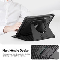 Casing Kulit PU Magnetik dengan Penyangga Putar 360 Derajat yang Dapat Disesuaikan untuk Apple iPad 10th 10.9 Inch dan iPad 11 A16 2025