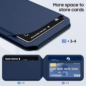 재고 있음 아이폰용 자석 지갑 스탠드 가죽 폰 지갑 카드 홀더 아이폰 17/16/15/14/13/12 및 MagSafe 케이스 호환 - Product Image 4