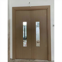 Porte en bois massif à double ouverture, design postmoderne, insonorisée, sans peinture, pour bureau et chambre à coucher