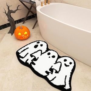 Alfombra de baño de lujo con diseño de <span class=keywords><strong>calavera</strong></span> de Halloween, antideslizante, de poliéster, resistente a las manchas, para decoración del hogar, baño y dormitorio - Product Image 5