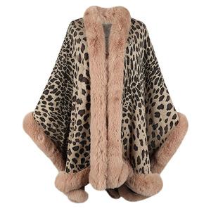 Autunno inverno 2023 <span class=keywords><strong>collo</strong></span> in pelliccia di leopardo maglia <span class=keywords><strong>scialle</strong></span> maglione caldo cappotto <span class=keywords><strong>Cardigan</strong></span> donna - Product Image 6