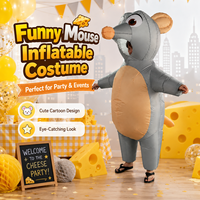 Costume gonflable de souris 2,4 m, étanche, prêt à être expédié, accessoire d'Halloween, achat en gros direct usine, fourniture pour fêtes en extérieur