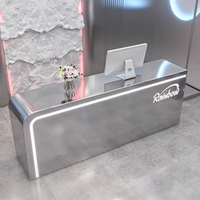Comptoir de réception au design moderne, finition laquée brillante, pour caisse enregistreuse, salon de beauté, salon de coiffure, restaurant