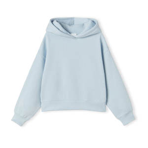 2024 automne hiver haute qualité couleur unie épaississement Plus pur coton surdimensionné <span class=keywords><strong>pull</strong></span> à capuche pour garçons bébés plaine techniques - Product Image 4