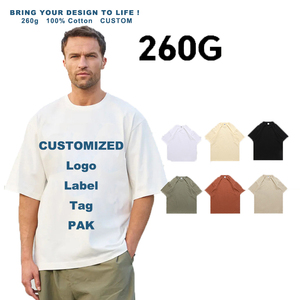 T-shirt Oversize da Uomo in Jersey 100% Cotone, 260 Grammi, Collo Tondo, Stampa Opaca, Senza Cuciture, Modello Tinta Unita - Product Image 1