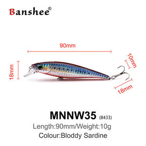 XinV – leurre méné en plastique ABS, griffe de matin <span class=keywords><strong>sanglante</strong></span>, Jerkbait, Stock d'usine, Chatterbait, vente en gros, pêche au bar, 90mm, 10g - Product Image 2