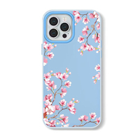 Magnifique coque de téléphone portable en PP style 2-en-1 avec impression de fleurs de pêcher pour iPhone 7 8 X Xr 11 12 13 14 15 16 17 18 Pro Max
