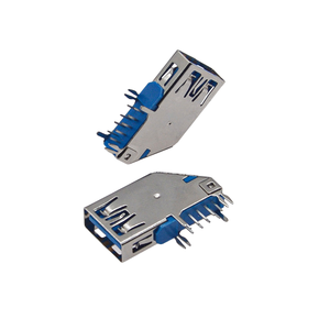 Prise USB 3.0 Type-A femelle à angle droit, montage latéral horizontal, type SMT, conception sans bride pour applications de charge - Product Image 1