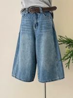 Nouveau design – Short en jean vintage délavé pour femme, coupe ample, séchage rapide, avec logo personnalisé, grandes tailles
