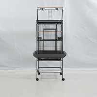 Cage à oiseaux classique de luxe en acier inoxydable avec cadre thermolaqué, plateau en plastique verrouillable, durable pour petits oiseaux, intérieur/extérieur