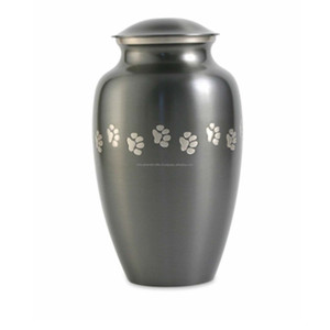 Classic Pewter Paw Print Medium Pet Cremation <b>Urn</b> for <b>Cat</b> & Dog Pet Ashes Cremation Memorial Handmade <b>Urns</b> - Product Image 3