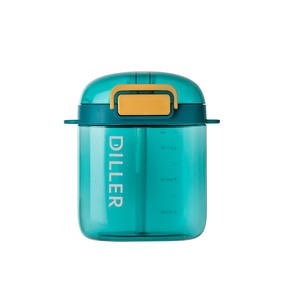 Diller Square – tasse d'eau en plastique de 720 ml avec sangle pour femmes, couleur verte unie, pour la rentrée scolaire - Product Image 2