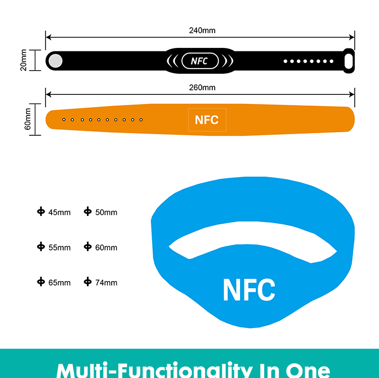 2022 Newly OEM High Quality RFID Silicone Bracelets with Customized Personal Logo for  Festival/ Events