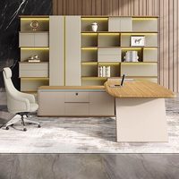 Bureau de direction minimaliste moderne en MFC, table convertible pour PDG, table de direction, bureau de luxe
