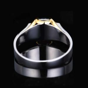 Bague pour homme en saphir naturel du Sri Lanka de 0,85 ct, or massif 18 carats serti pavé avec 32 diamants naturels, bague de luxe en pierres précieuses pour homme - Product Image 4