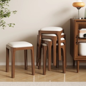 Set Completo di Panca e Sedia da Pranzo Impilabili <span class=keywords><strong>in</strong></span> <span class=keywords><strong>Legno</strong></span> Massello, Design Minimalista Moderno <span class=keywords><strong>con</strong></span> Rivestimento Stampato, Arredamento per la Casa - Product Image 4