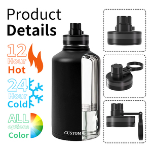 Bouteilles d'eau isothermes pratiques à échantillon rapide, classiques, en acier inoxydable de qualité alimentaire, avec logo personnalisé - Product Image 3