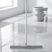 Balai Magique en Silicone à Long Manche, Serpillère Portable pour Nettoyage à Sec et Essorage de l'Eau
