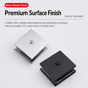 Solid Brass 0 Degree Glass <b>Clamp</b> Square Shower Door Fixed <b>Clip</b> for 8-12mm Tempered Glass Partition - Product Image 5