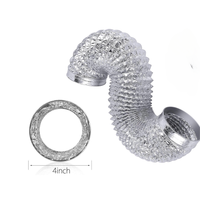 Tuyau de ventilation flexible en aluminium de 4 pouces - 1,5 m (5 pi) - Conduit résistant au feu pour espaces étroits et camping-cars - Installation facile