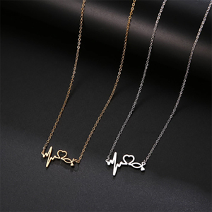 Модный милый Золотой стетоскоп сердцебиение Медсестра подарок подвеска в форме сердца ожерелье - Product Image 4