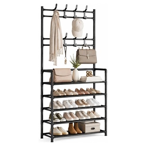 Porte-chaussures simple en métal, étagère à vêtements multi-niveaux suspendue pour la maison, la cuisine, la salle de bain et le garage - Product Image 1