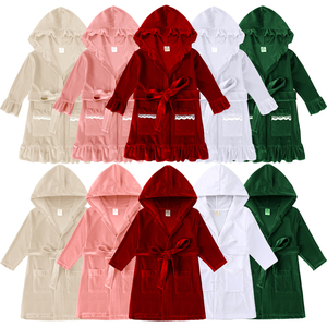 Pyjamas de Noël 2026 pour enfants, en velours rouge, à manches longues, ensembles tricotés assortis pour la famille, robes et costumes pour tout-petits garçons et filles, cadeau de Noël - Product Image 3