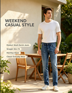 Jeans da Uomo <span class=keywords><strong>Jack</strong></span> & <span class=keywords><strong>Jones</strong></span> Slim Fit Tinta Unita Vintage a Vita Media Dritti JJ 357 50SPS Denim 32W X 34L - Product Image 1
