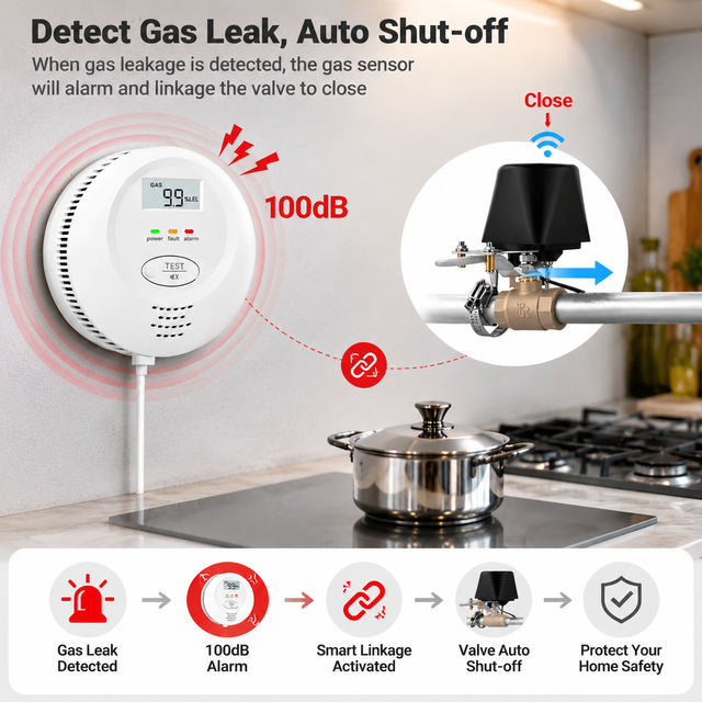 Home Automation Smart Irrigation Control Valve Voice Control Tuya WiFi Smart Gas/Water Valve Plastic Hotel Use
