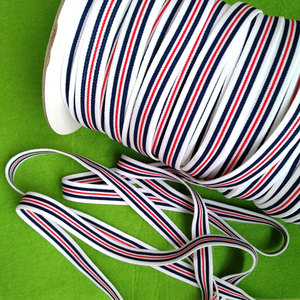 Trắng Đỏ sọc xanh ban nhạc 1.3cm may mặc đồ lót sử dụng Nylon băng đàn hồi vải - Product Image 2