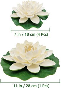 Artificiale Giglio <span class=keywords><strong>di</strong></span> Acqua <span class=keywords><strong>di</strong></span> Galleggiamento della Gomma Piuma Del <span class=keywords><strong>Fiore</strong></span> <span class=keywords><strong>di</strong></span> Loto per Stagno Patio Giardino Piscina Decor Large Size 5 Pack - Product Image 2