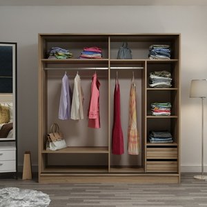 Armoire <span class=keywords><strong>180</strong></span> <span class=keywords><strong>cm</strong></span>-Marron/blanc - Product Image 3