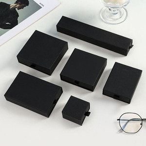 Đa Kích Thước Sang Trọng Màu Đen Giấy Sóng Quà Tặng Ngăn Kéo Hộp Cho Vòng Cổ Vòng Đeo Tay Bông Tai Vòng Lưu Trữ Bao Bì Hộp Đồ Trang Sức - Product Image 1