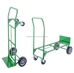 Camión manual Convertible de acero de alta resistencia, carro de 2 ruedas de doble uso y 4 ruedas con ruedas neumáticas de 10 pulgadas - Product Image 5