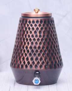 Pot de distributeur d'eau en cuivre de conception de luxe fini brillant 100% réservoir d'eau en cuivre pur grande capacité Portable conceptions personnalisées - Product Image 2