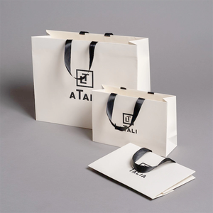 Custom <strong>Printed</strong> Personalized Logo Thick Fashion Premium Luxury White Cardboard Paper Shopping Hang <strong>Bag</strong> For Clothing Retail Shop - Product Image 1