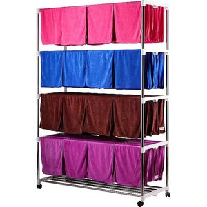 Estante plegable de acero inoxidable para secar toallas, ideal para peluquerías, lavaderos de autos, hoteles y patios - para toallas de mano y de baño - Product Image 2
