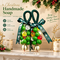 Savon artisanal de Noël en forme de boule, ornement suspendu, parfumé, aromathérapie, lavage corporel, coffret cadeau, vente en gros OEM ODM