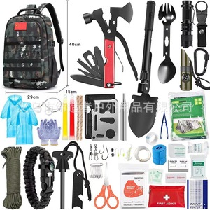 Kit de Supervivencia S, Equipo de Emergencia para Exteriores, Mochila de Camuflaje Gris Desierto de 40 cm, Herramientas de Supervivencia Impermeables para Acampar y Hacer Senderismo - Product Image 2