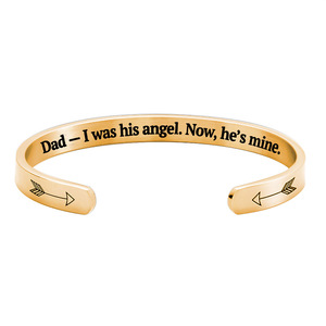 สร้อยข้อมือสแตนเลสสตีลข้อความสร้างแรงบันดาลใจที่กำหนดเองสลักด้วยเลเซอร์สำหรับผู้ชายตัวเลือกสีเงินทอง 'I IS 'angel' แฟชั่น - Product Image 6