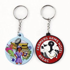 OEM Custom 2D Design Letter Shape Silicone PVC Keychain UV/Offset Printing Rubber Logo <b>Key</b> <b>Chain</b> - Product Image 3